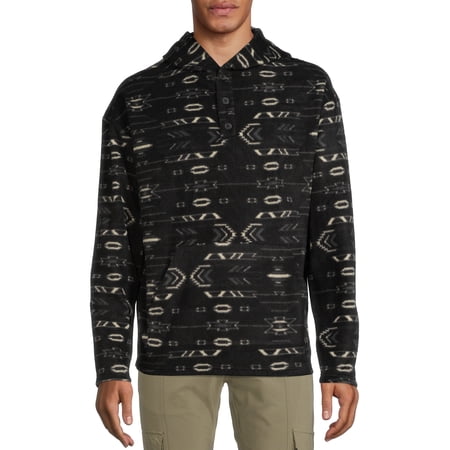 Thread Wave Men’s Polar Fleece Hooded Pullover with Long Sleeves