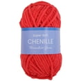 thumbnail image 1 of ThreadArt Chenille Yarn for Crocheting, Knitting, Amigurumi, Super Soft Plush Velvet Yarn - 50 Gram 60 yds #5 Fluffy Yarn Skeins - Red, 1 of 10