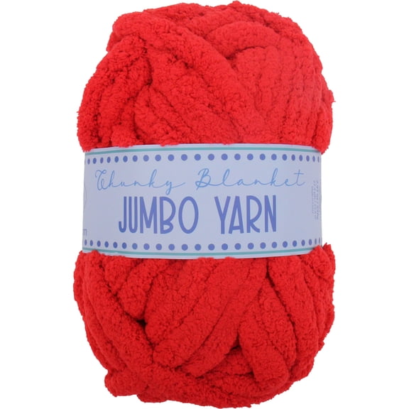 ThreadArt Chunky Chenille Yarn for Hand Knitting – Jumbo Blanket Yarn, Soft Thick Polyester Chenille for Arm Knitting, DIY Throws, Pillows & Pet Beds – 26–27 Yards, 8 oz - Red