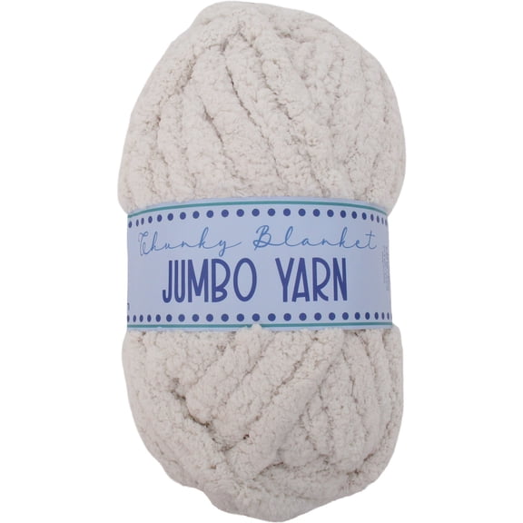 ThreadArt Chunky Chenille Yarn for Hand Knitting – Jumbo Blanket Yarn, Soft Thick Polyester Chenille for Arm Knitting, DIY Throws, Pillows & Pet Beds – 26–27 Yards, 8 oz - Ivory