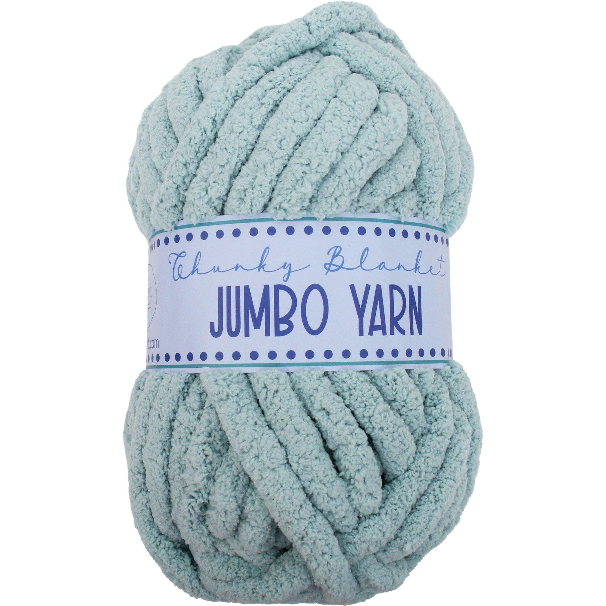 ThreadArt Chunky Chenille Yarn for Hand Knitting – Jumbo Blanket Yarn, Soft Thick Polyester Chenille for Arm Knitting, DIY Throws, Pillows & Pet Beds – 26–27 Yards, 8 oz - Light Green