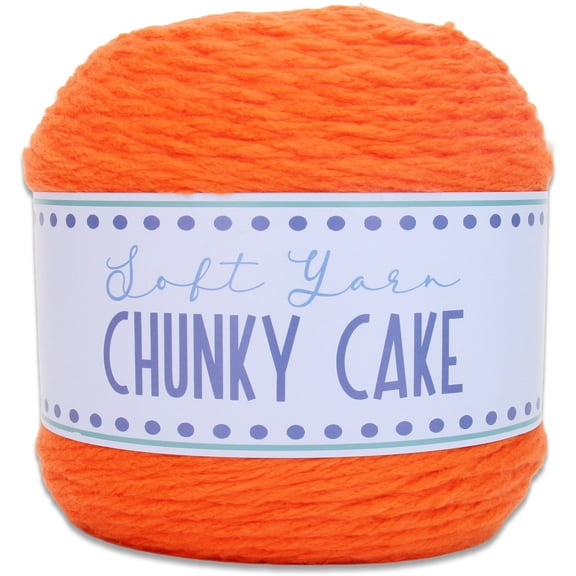 ThreadArt Chunky Yarn Big Cake, 300g (316 Yards) – Super Bulky #6 for Hand Knitting & Crocheting - 100% Soft Acrylic for Blanket Yarn - Orange 18