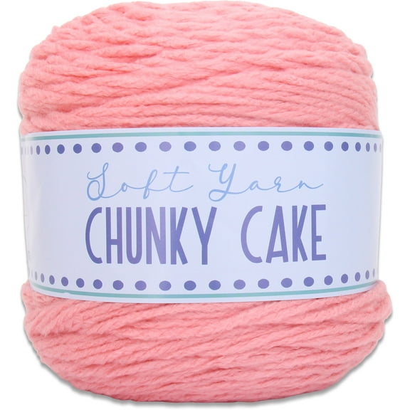 ThreadArt Chunky Yarn Big Cake, 300g (316 Yards) – Super Bulky #6 for Hand Knitting & Crocheting - 100% Soft Acrylic for Blanket Yarn - Pink Icing 01