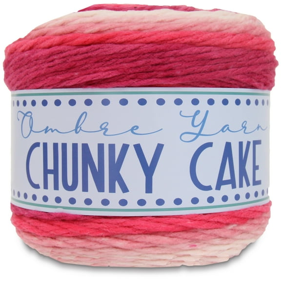 ThreadArt Ombre Yarn - Big Chunky Yarn Cake, 300g (316 Yards) – Thick Super Bulky #6 for Knitting & Crochet - Variegated 100% Soft Acrylic Fiber - Cherry Blossoms 07