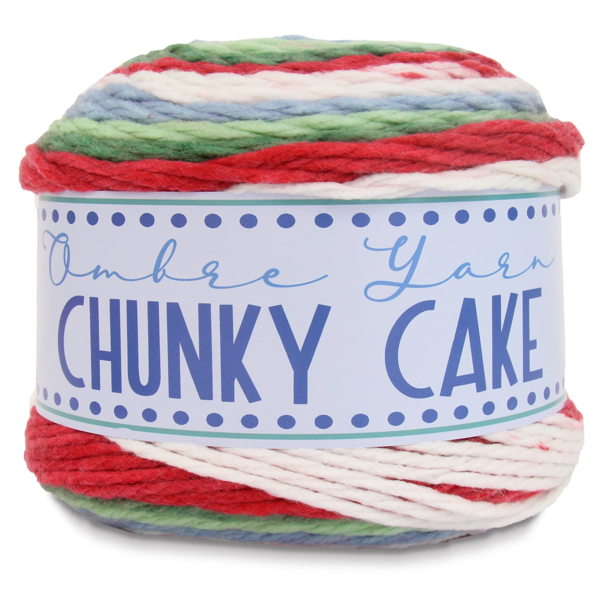 ThreadArt Ombre Yarn - Big Chunky Yarn Cake, 300g (316 Yards) – Thick Super Bulky #6 for Knitting & Crochet - Variegated 100% Soft Acrylic Fiber - Holiday 10
