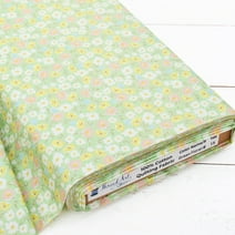 ThreadArt Premium Cotton Quilting Fabric Sold By The Yard - Green Floral 6 - 44" Width - 100% Cotton - Quilting, Sewing, Crafts