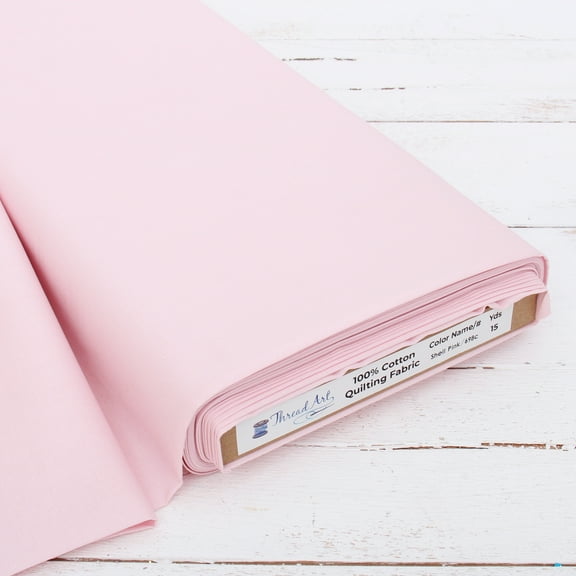 ThreadArt Premium Cotton Quilting Fabric Sold By The Yard - Shell Pink - 44" Width - 100% Cotton - Quilting, Sewing, Crafts