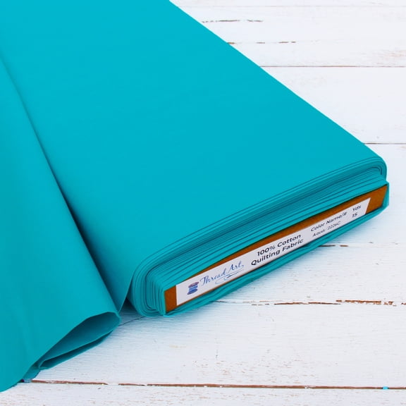 ThreadArt Premium Cotton Quilting Fabrics Sold By The Yard - Aqua - 44" Width - 100% Cotton - Quilting, Sewing, Crafts