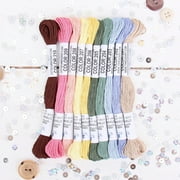 ThreadArt Premium Egyptian Long Fiber Cotton Embroidery Floss Thread Kit in Secret Garden Colors - Six Strand Set for Hand Embroidery, Friendship Bracelets, Cross stitch and Crafts