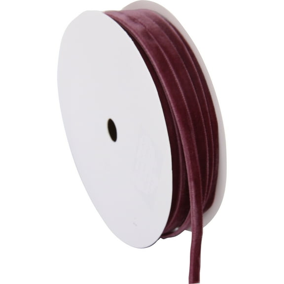 ThreadArt Thin Velvet Ribbon 1/4 Inch - Velvet Ribbon for Gift Wrapping, Weddings, Ribbon for Hair Bows, Choker Jewelry, Crafts, Bouquet And More - 5 Yard Rolls - Burgundy 1/4"