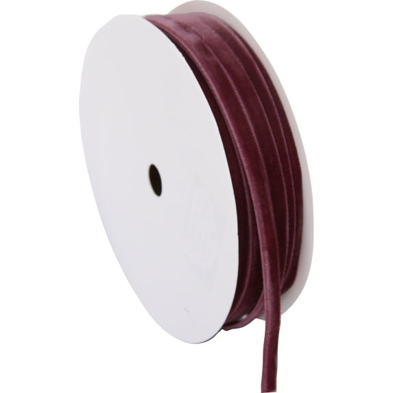 ThreadArt Thin Velvet Ribbon 1/4 Inch - Velvet Ribbon for Gift Wrapping, Weddings, Ribbon for Hair Bows, Choker Jewelry, Crafts, Bouquet And More - 5 Yard Rolls - Burgundy 1/4"