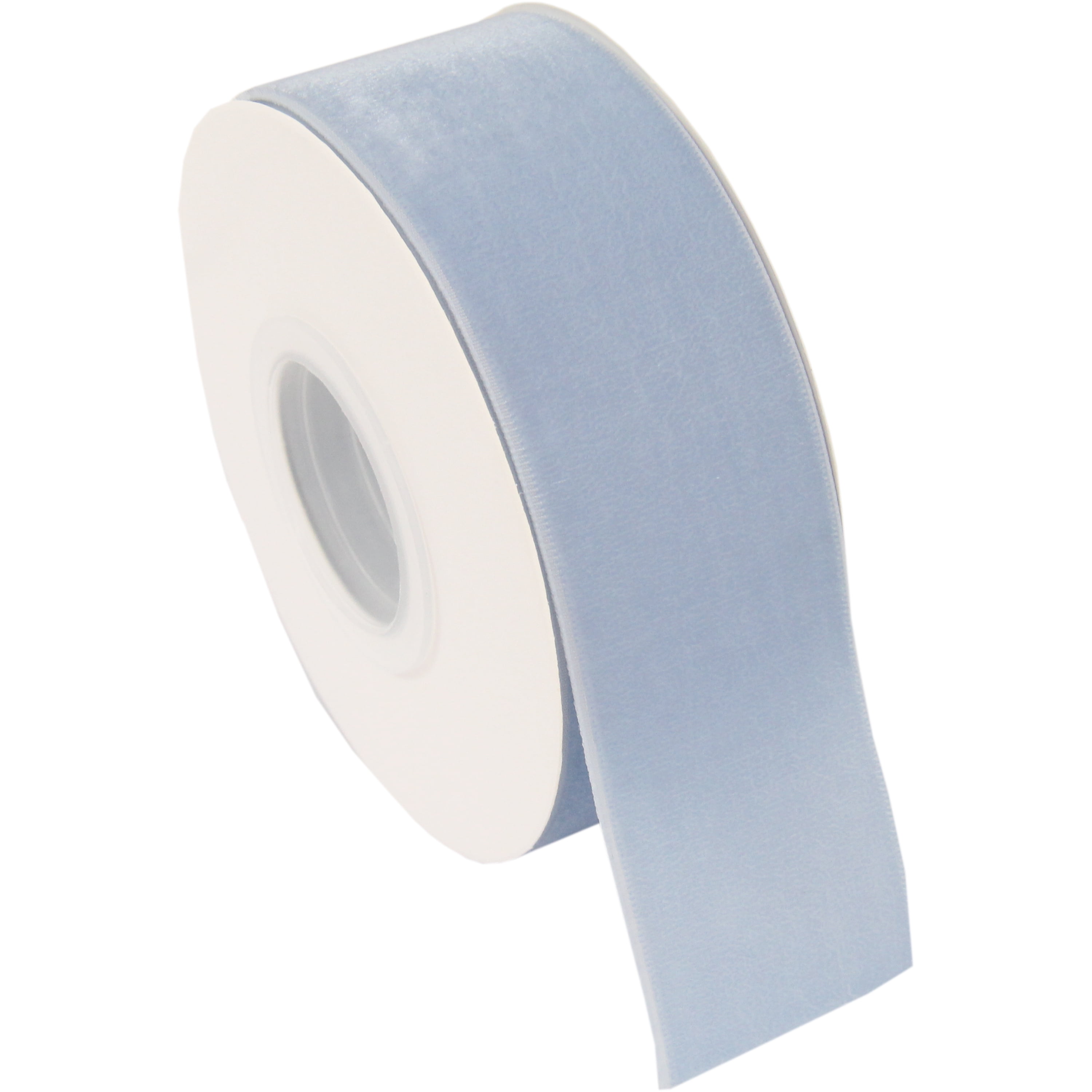 ThreadArt Velvet Ribbon 1 1/2 Inch Wide - Velvet Ribbon for Gift Wrapping, Weddings, Ribbon for Hair Bows, Choker Jewelry, Crafts, Bouquet And More - 5 Yard Rolls - Light Blue 1 1/2"