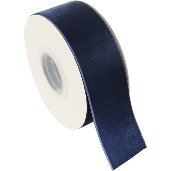 ThreadArt Velvet Ribbon 1 1/2 Inch Wide - Velvet Ribbon for Gift Wrapping, Weddings, Ribbon for Hair Bows, Choker Jewelry, Crafts, Bouquet And More - 5 Yard Rolls - Navy 1 1/2"