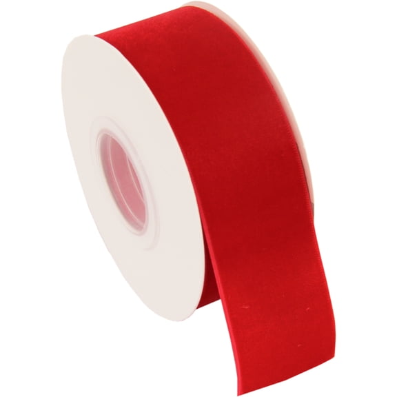 ThreadArt Velvet Ribbon 1 1/2 Inch Wide - Velvet Ribbon for Gift Wrapping, Weddings, Ribbon for Hair Bows, Choker Jewelry, Crafts, Bouquet And More - 5 Yard Rolls - Red 1 1/2"