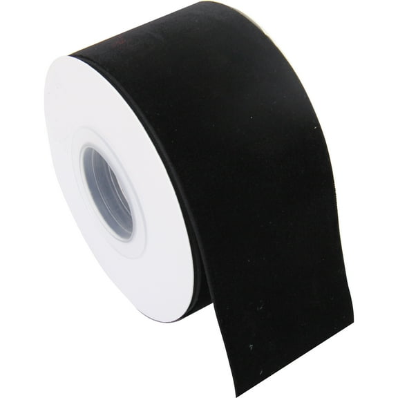 ThreadArt Velvet Ribbon 2 1/4 Inch Wide - Velvet Ribbon for Gift Wrapping, Weddings, Ribbon for Hair Bows, Choker Jewelry, Crafts, Bouquet And More - 5 Yard Rolls - Black 2 1/4"