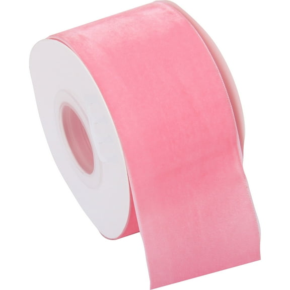 ThreadArt Velvet Ribbon 2 1/4 Inch Wide - Velvet Ribbon for Gift Wrapping, Weddings, Ribbon for Hair Bows, Choker Jewelry, Crafts, Bouquet And More - 5 Yard Rolls - Pink 2 1/4"