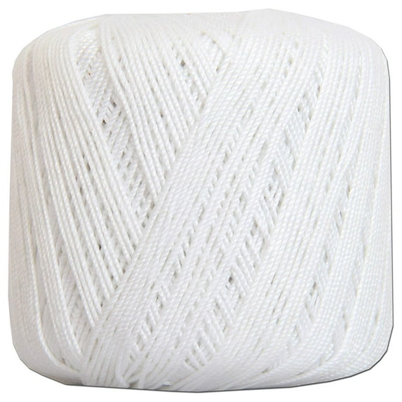 Threadart 100% Pure Cotton Crochet Thread - WHITE - For tablecloths, bedspreads, and fashion accessories. 100% mercerized cotton - Size 3 - Color 1