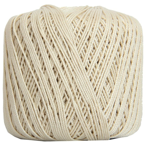 Threadart 100% Pure Cotton Crochet Thread - NATURAL - For tablecloths, bedspreads, and fashion accessories. 100% mercerized cotton - Size 3 - Color 2