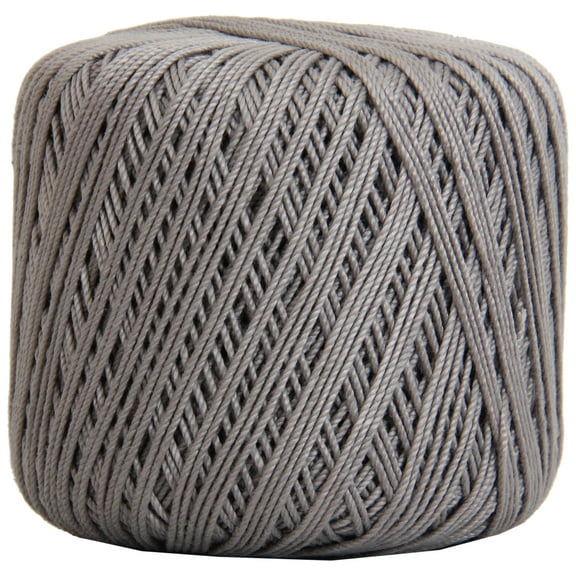 Threadart 100% Pure Cotton Crochet Thread - GREY - For tablecloths, bedspreads, and fashion accessories. 100% mercerized cotton - Size 3 - Color 25