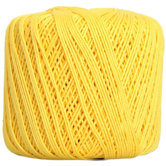 Threadart 100% Pure Cotton Crochet Thread - YELLOW - For tablecloths, bedspreads, and fashion accessories. 100% mercerized cotton - Size 3 - Color 43