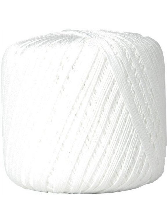 100% Pure Cotton Crochet Thread - WHITE - For tablecloths, bedspreads, and fashion accessories. 100% mercerized cotton - Size 10 - Color 1