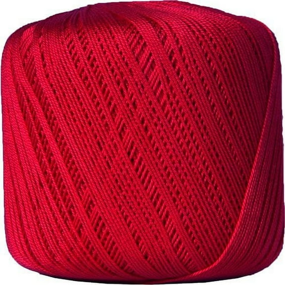 Threadart 100% Pure Cotton Crochet Thread - RED - For tablecloths, bedspreads, and fashion accessories. 100% mercerized cotton - Size 10 - Color 12