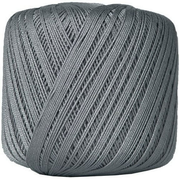Threadart 100% Pure Cotton Crochet Thread - GREY - For tablecloths, bedspreads, and fashion accessories. 100% mercerized cotton - Size 10 - Color 25