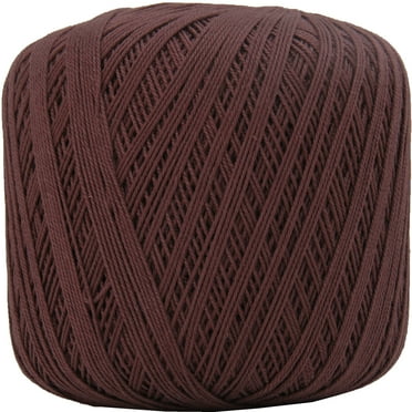Threadart 100% Pure Cotton Crochet Thread - CHOCOLATE BROWN - For tablecloths, bedspreads, and fashion accessories. 100% mercerized cotton - Size 10 - Color 3528