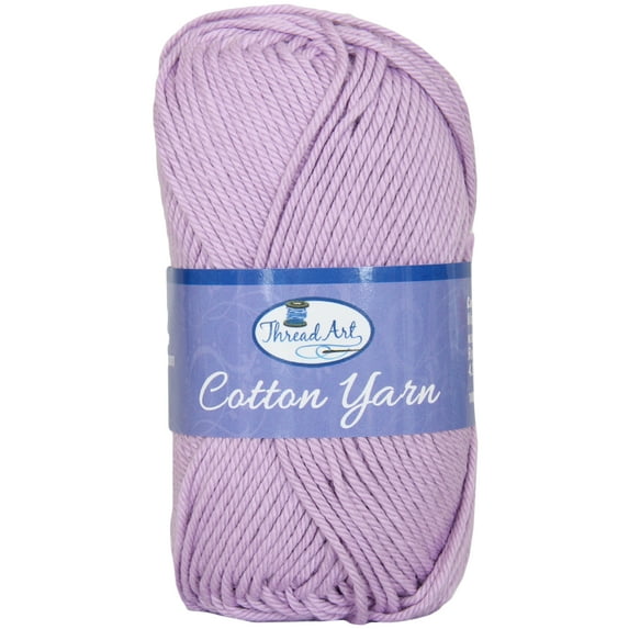 Threadart 100% Pure Cotton Crochet Yarn | 50 gram Skeins | Worsted Medium #4 Yarn | 85 yds per Skein | 30 Colors Available | Lavender #3552