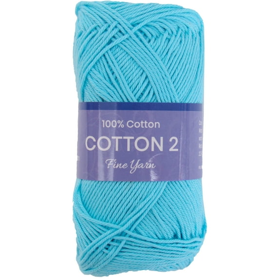 Threadart 100% Pure Cotton Crochet Yarn Size 2 | 50 gram Skeins |165 yds per Skein | Fine #2 | Aqua | Color 3545