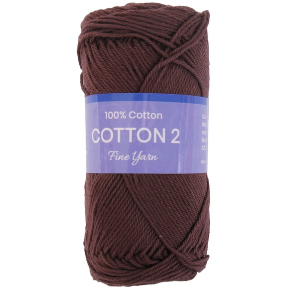 Threadart 100% Pure Cotton Crochet Yarn Size 2 | 50 gram Skeins |165 yds per Skein | Fine #2 | Brown | Color 3528