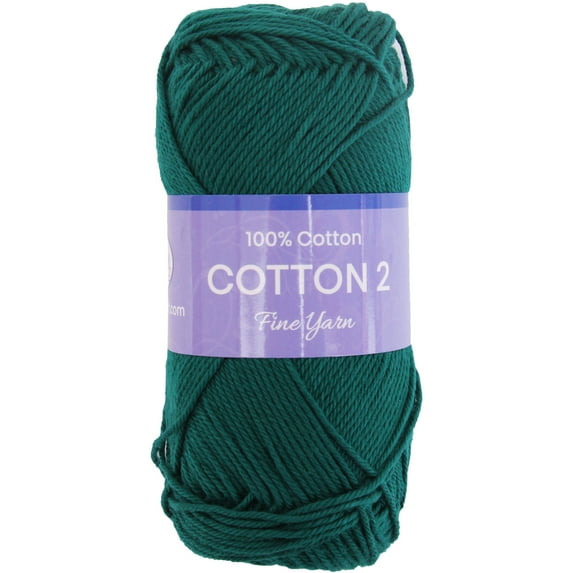 Threadart 100% Pure Cotton Crochet Yarn Size 2 | 50 gram Skeins |165 yds per Skein | Fine #2 | Dark Green | Color 3540