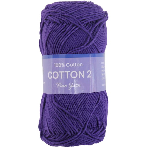 Threadart 100% Pure Cotton Crochet Yarn Size 2 | 50 gram Skeins |165 yds per Skein | Fine #2 | Purple | Color 3554