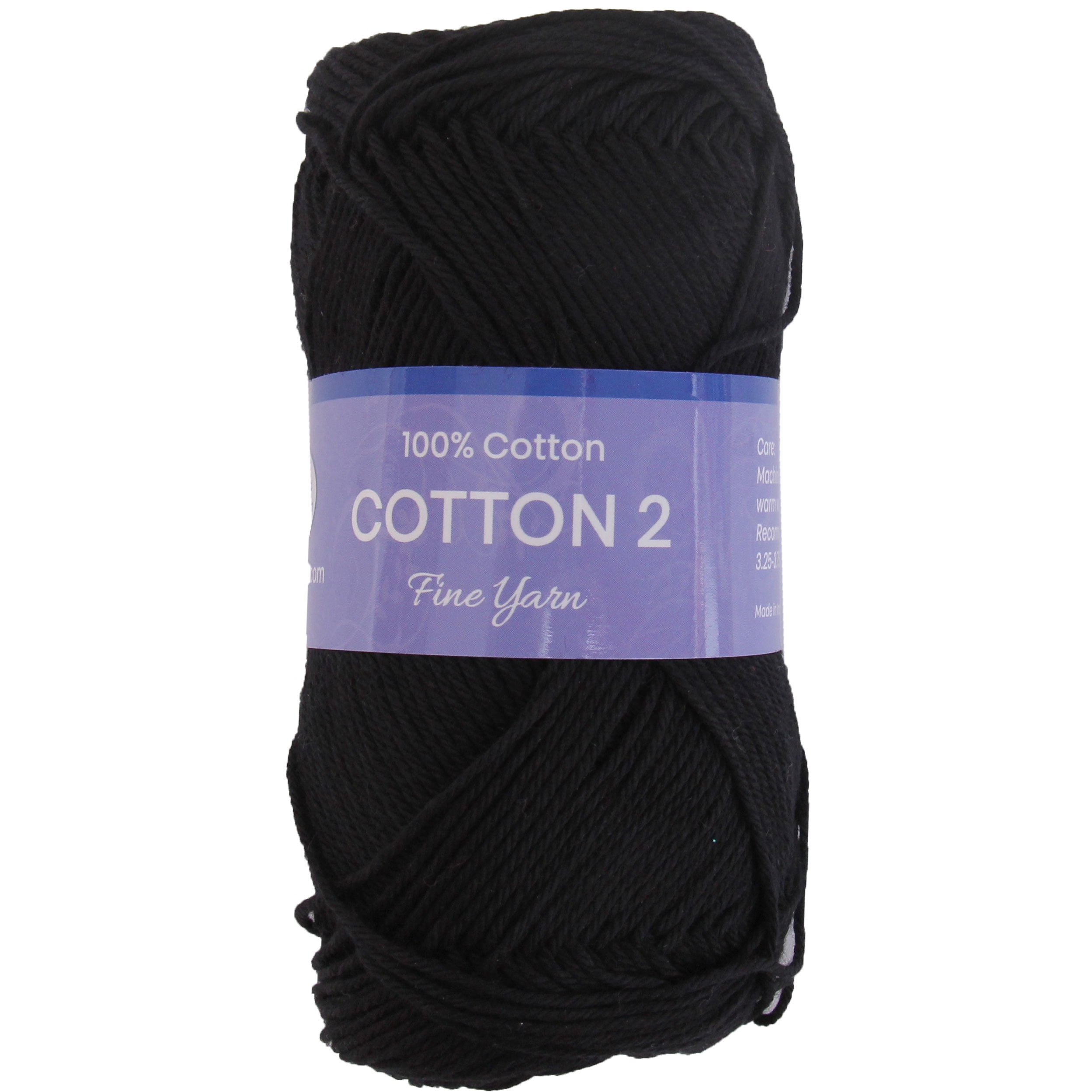 100% Pure Cotton Crochet Yarn by Threadart, Black
