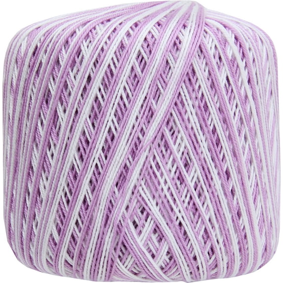 Threadart 100% Pure Cotton Multicolor Crochet Thread - Size 10 - Color 47 - Variegated Lavenders