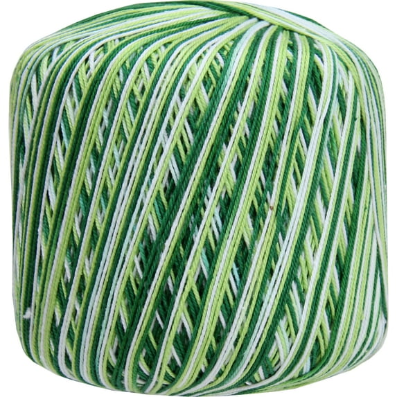 Threadart 100% Pure Cotton Multicolor Crochet Thread - Size 10 - Color 50 - Variegated Garden Greens