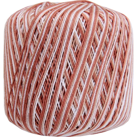 Threadart 100% Pure Cotton Multicolor Crochet Thread - Size 10 - Color 52 - Variegated Desert Sands