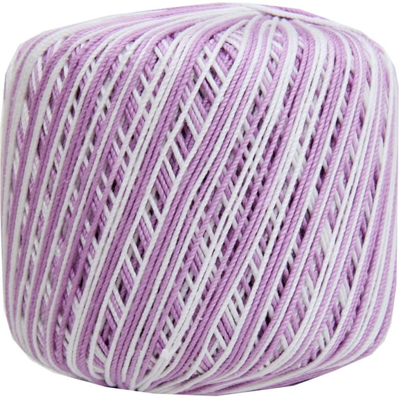 Threadart 100% Pure Cotton Multicolor Crochet Thread - Size 3 - Color 47 - Variegated Lavenders