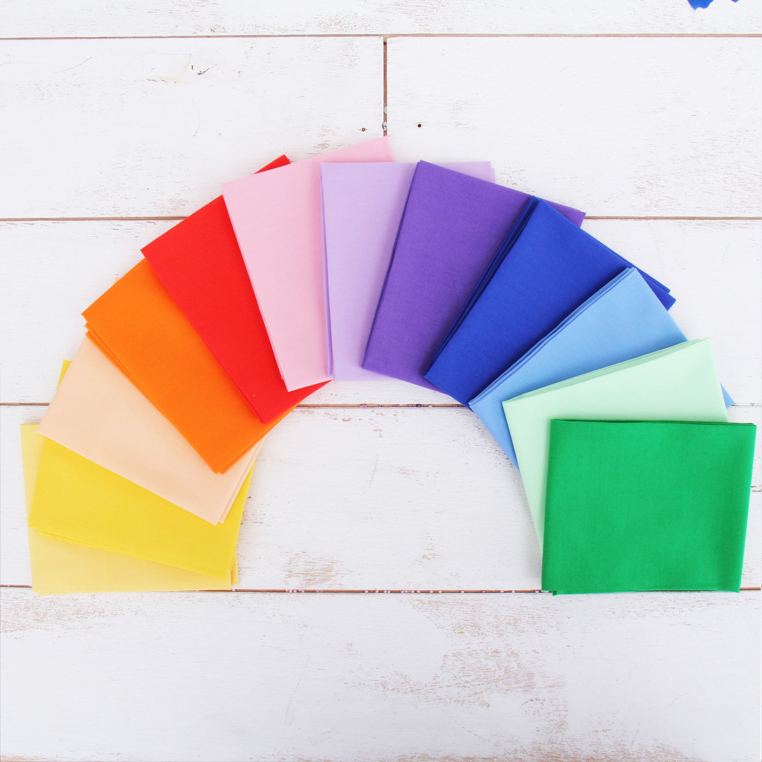 Threadart 12 Fat Quarter Bundle - Rainbow and Pastel Solids 100% Cotton - 100% Cotton Sewing and Quilting Fabric - Full Size Fat Quarters 18"x21"