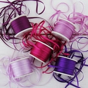 Threadart 2mm Silk Ribbon Set - Purple Shades - Five Spool Collection - 100% Pure Silk Ribbon - 10m 11yd Spools - 55 Yards of Ribbon