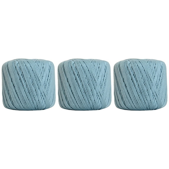 3 Ball Pack Threadart 100% Pure Cotton Crochet Thread - LT BLUE - For tablecloths, bedspreads, and fashion accessories. 100% mercerized cotton - Size 3 - Color 19