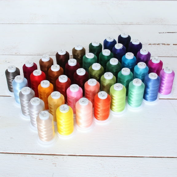 Threadart 40 Spool Polyester Embroidery Machine Thread Set Jewel Colors | 500M Spools 40wt | For Brother Babylock Janome Singer Pfaff Husqvarna Bernina Machines - 4 Sets Available