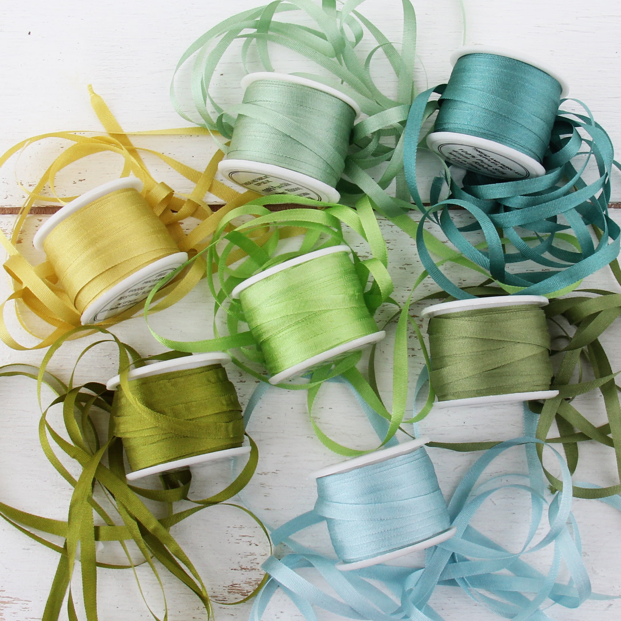 Threadart 4mm Silk Ribbon Set - Oceanview Shades - Seven Spool ...
