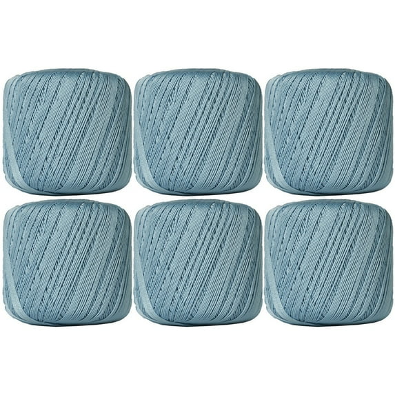 6 Ball Pack Threadart 100% Pure Cotton Crochet Thread - LT BLUE - For tablecloths, bedspreads, and fashion accessories. 100% mercerized cotton - Size 10 - Color 19