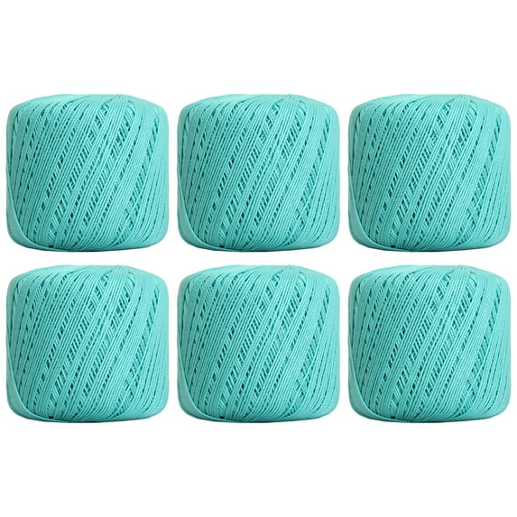 6 Ball Pack Threadart 100% Pure Cotton Crochet Thread - AQUA - For tablecloths, bedspreads, and fashion accessories. 100% mercerized cotton - Size 3 - Color 22
