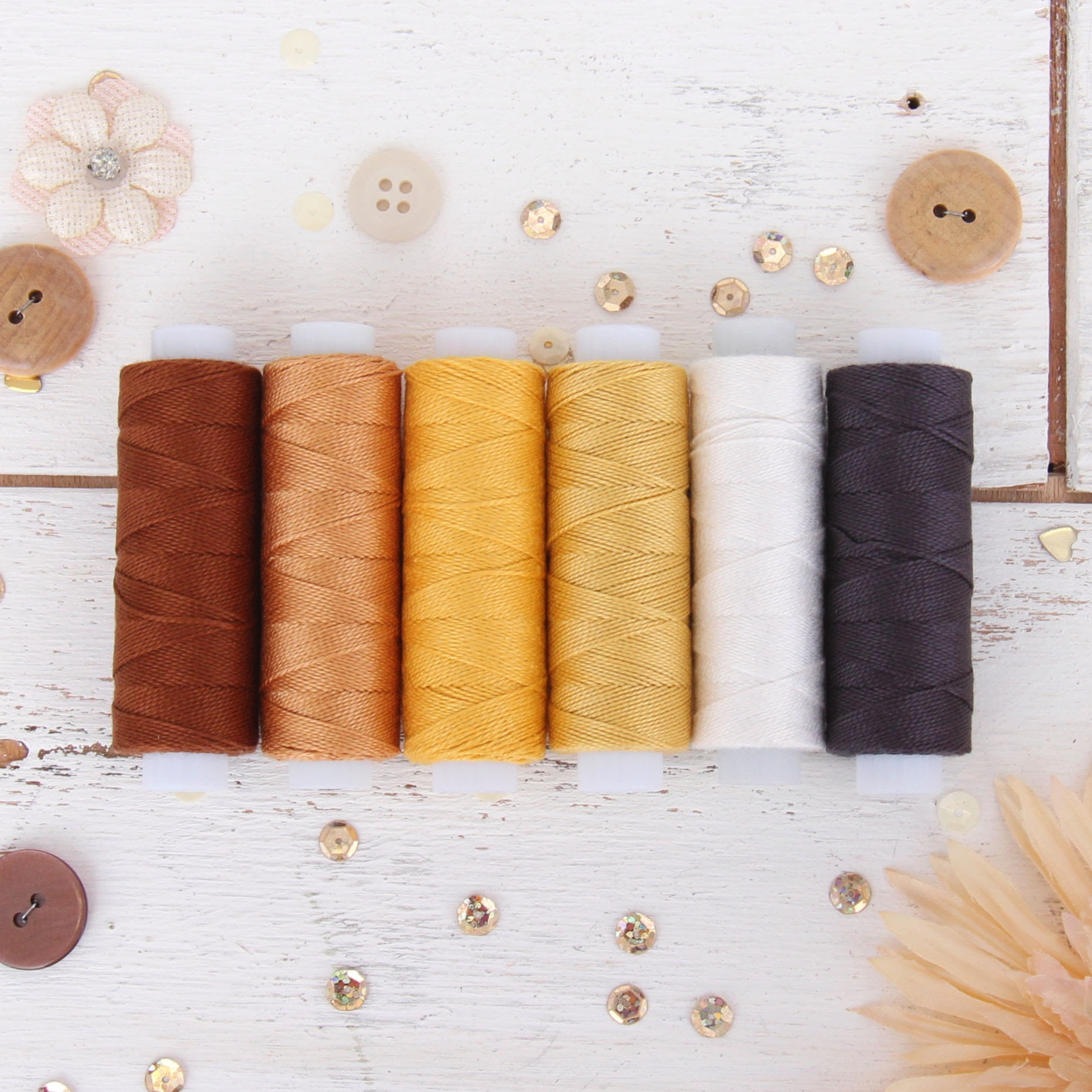 Threadart 6 Color Pearl Cotton Thread Set Earth Shades | 75yd Spools ...