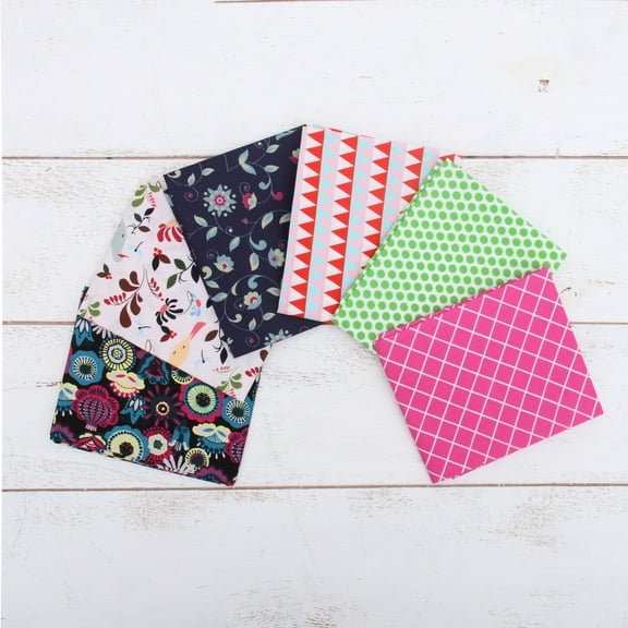 Threadart 6 Fat Quarters Fabric Bundles - Mixed Prints 100% Cotton - 100% Cotton Sewing and Quilting Fabric - Full Size Fat Quarters 18"x21"