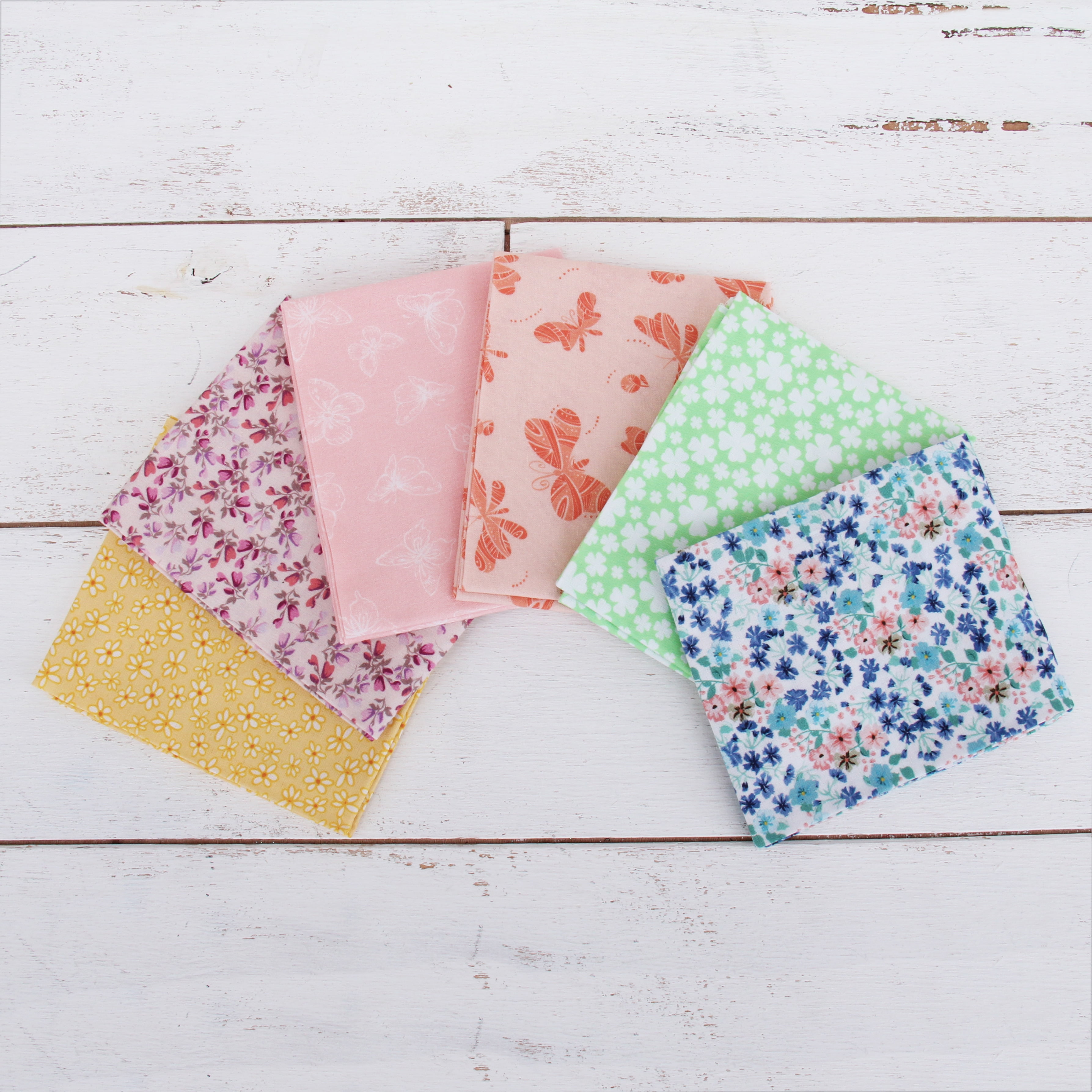 Threadart 6 Fat Quarters Fabric Bundles - Pastel Colors 100% Cotton - 100% Cotton Sewing and Quilting Fabric - Full Size Fat Quarters 18"x21"