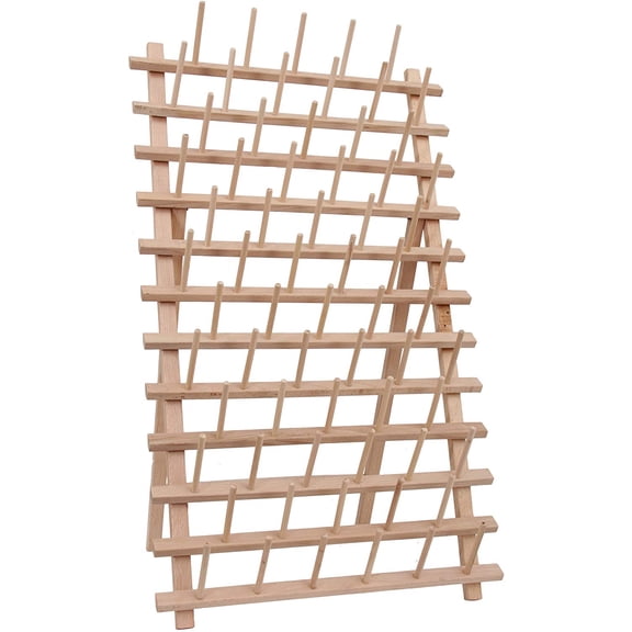 Threadart 66 Large Spool Cone Wood Thread Rack | Made of Hardwood, Sturdy, Freestanding or Wall Mount | 3 Sizes Available