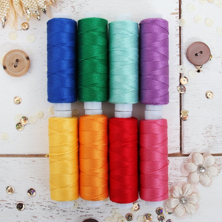 Threadart 8 Color Pearl Cotton Thread Set Confetti Colors, 75yd Spools  Size 8, Perle Cotton for Friendship Bracelets, Crochet, Cross Stitch,  Needlepoint, Hand Embroidery